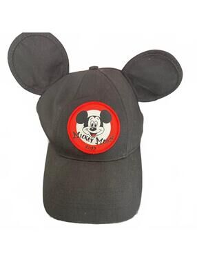 Vintage Disney Parks Mickey Mouse Club Black Snapback Hat with Ears - Adult